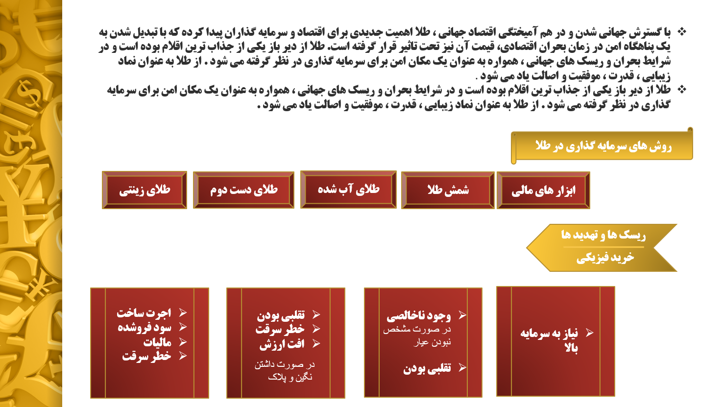 ابزار های مالی سرمایه گذاری در طلا (حدادی)