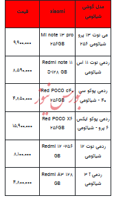 قیمت روز تلفن همراه - ۱۹ شهریور ۱۴۰۳ + جدول