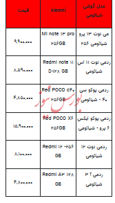 قیمت روز تلفن همراه - ۱۸ مهر ۱۴۰۳ + جدول