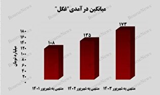 رشد ۳۰ درصدی میانگین درآمدی 